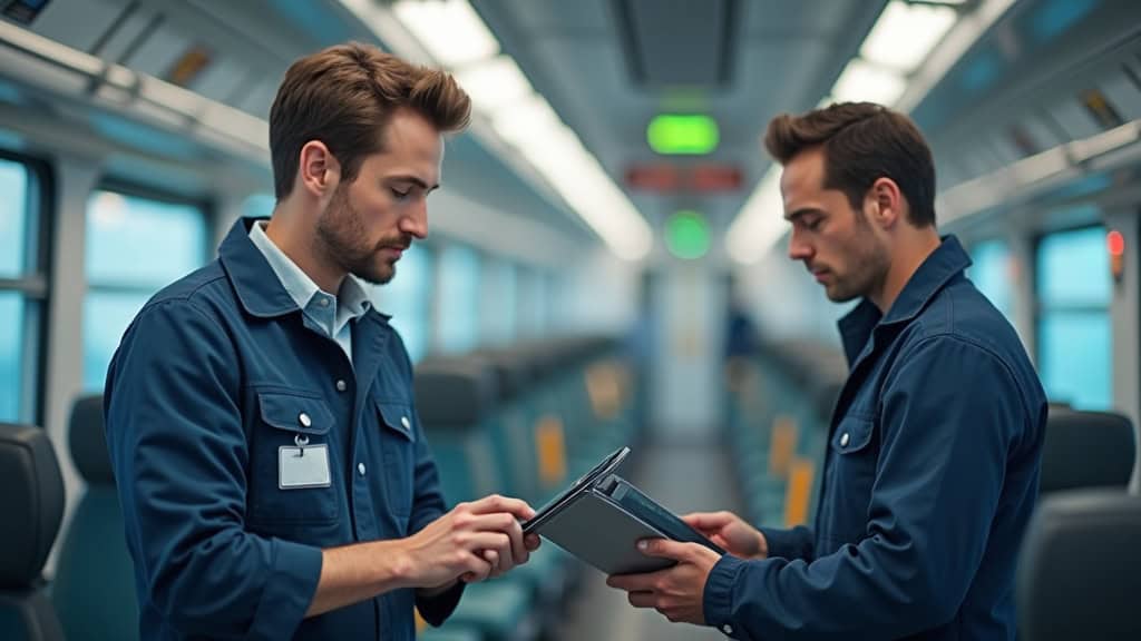 Technicien en train d