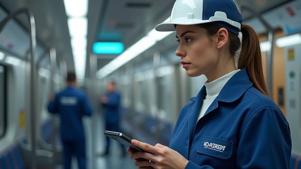 Technicien en train d