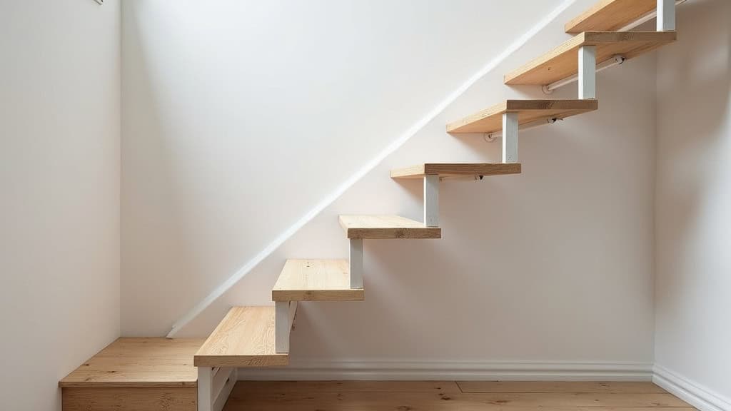 Monte-escalier à siège en blanc intégré dans un escalier en bois ancien d