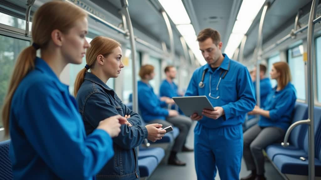 Technicien en train d