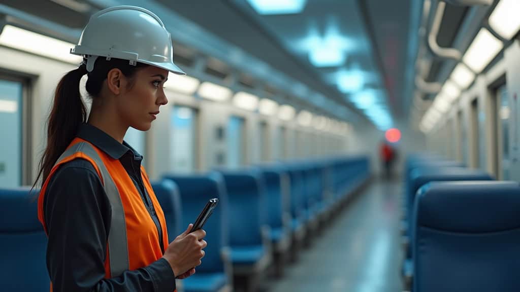 Technicien en train d