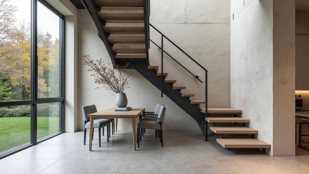Monte-escalier droit installé dans une maison traditionnelle de Goudargues avec escalier en pierre et rampe en aluminium gris