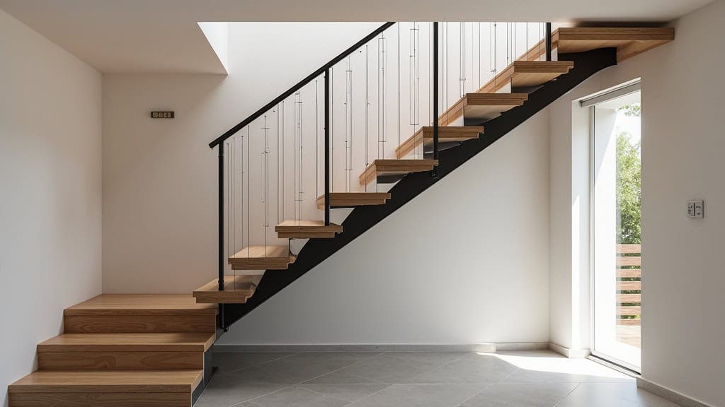 Monte-escalier tournant adapté à un escalier avec virage dans un logement gradignanais