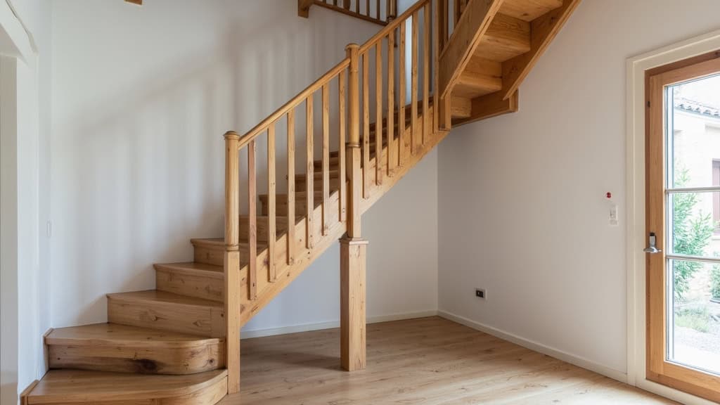 Monte-escalier droit installé sur un escalier en bois dans une maison traditionnelle à Grisolles