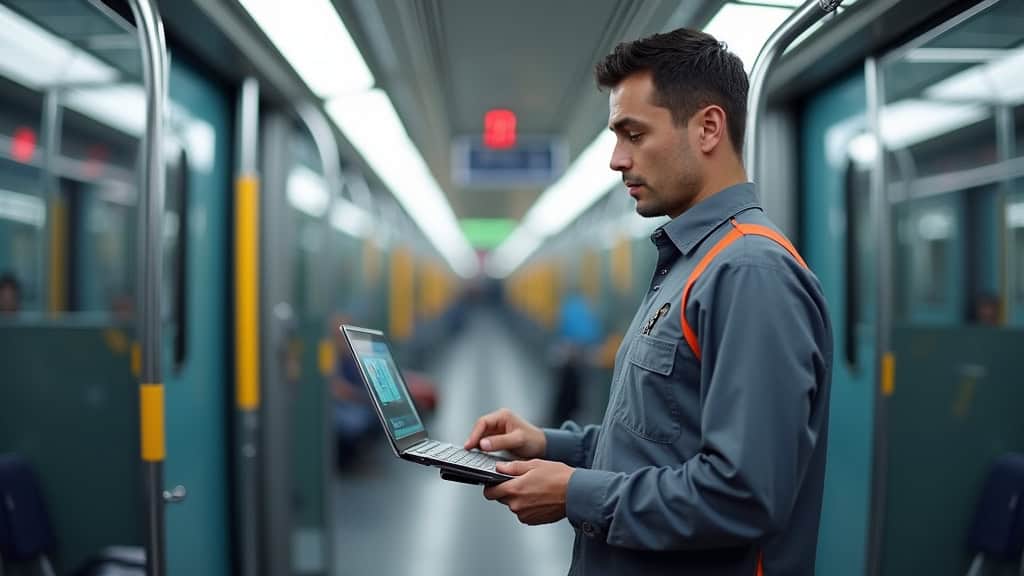 Technicien en train d