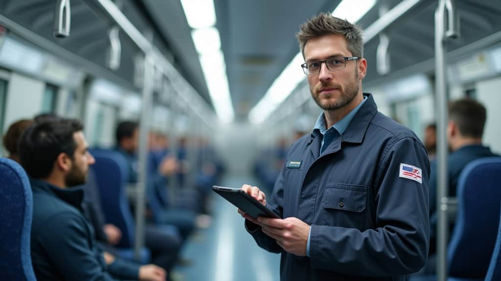 Technicien en train d