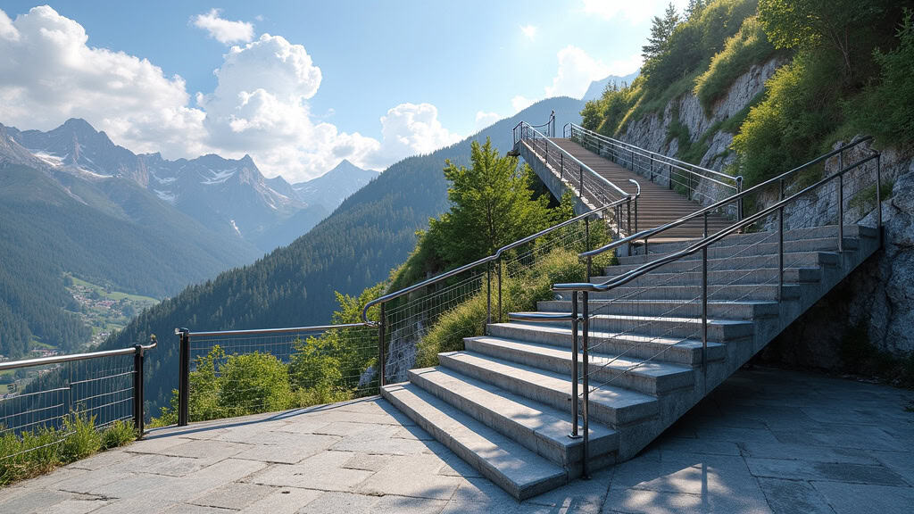 Monte-escalier tournant installé sur un escalier en colimaçon en Haute-Savoie