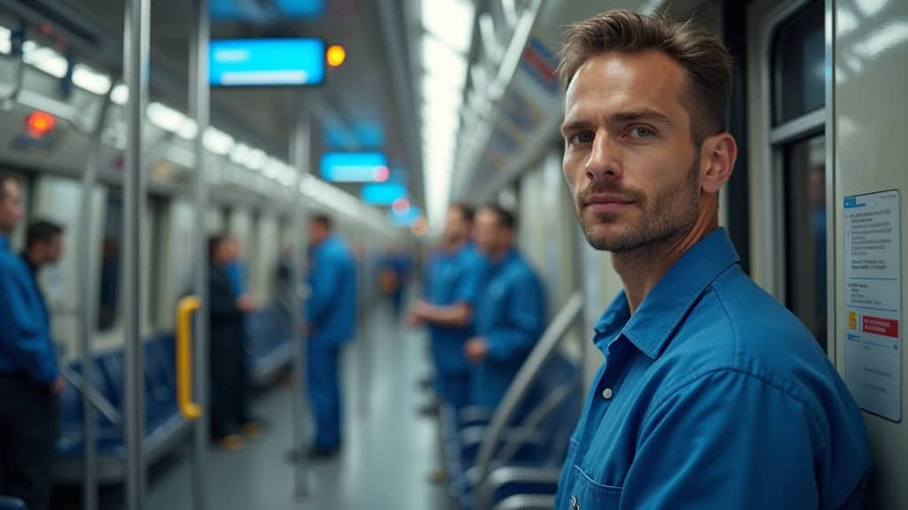 Technicien en train d