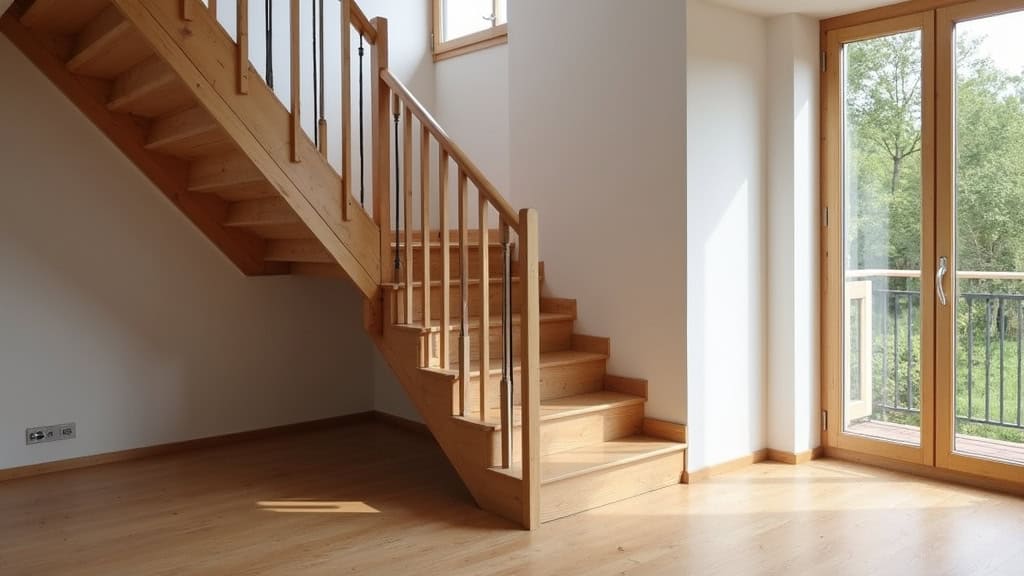 Monte-escalier droit installé sur un escalier en bois dans une maison alsacienne à Herrlisheim