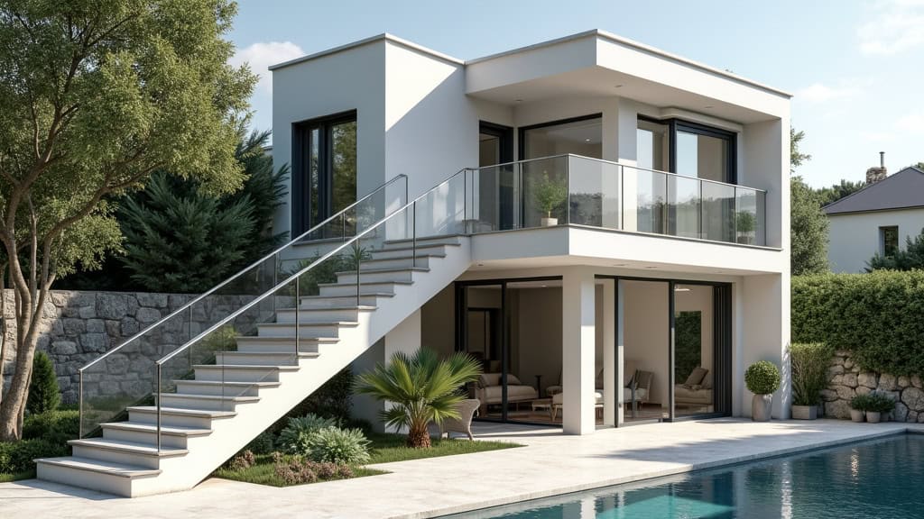 Monte-escalier extérieur installé à l