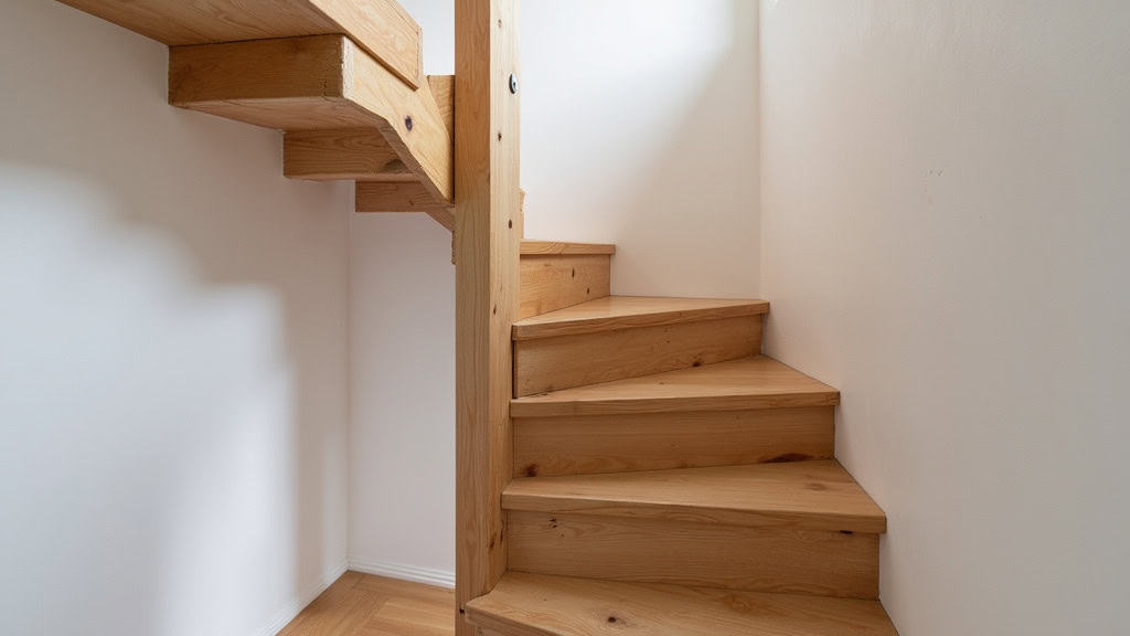 Monte-escalier droit installé dans une maison traditionnelle de Hombourg-Haut, intégré discrètement à un escalier en bois