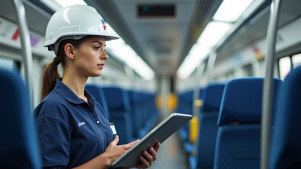 Technicien en train d