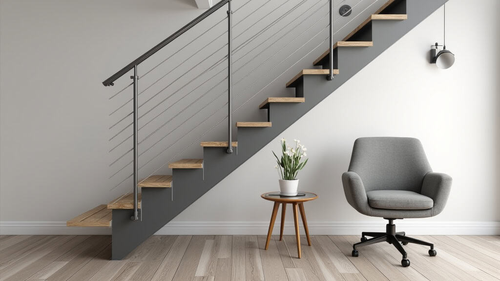 Monte-escalier courbe sur mesure pour escalier avec palier à Hornoy-le-Bourg, rail en aluminium anodisé, fauteuil ergonomique en tissu gris