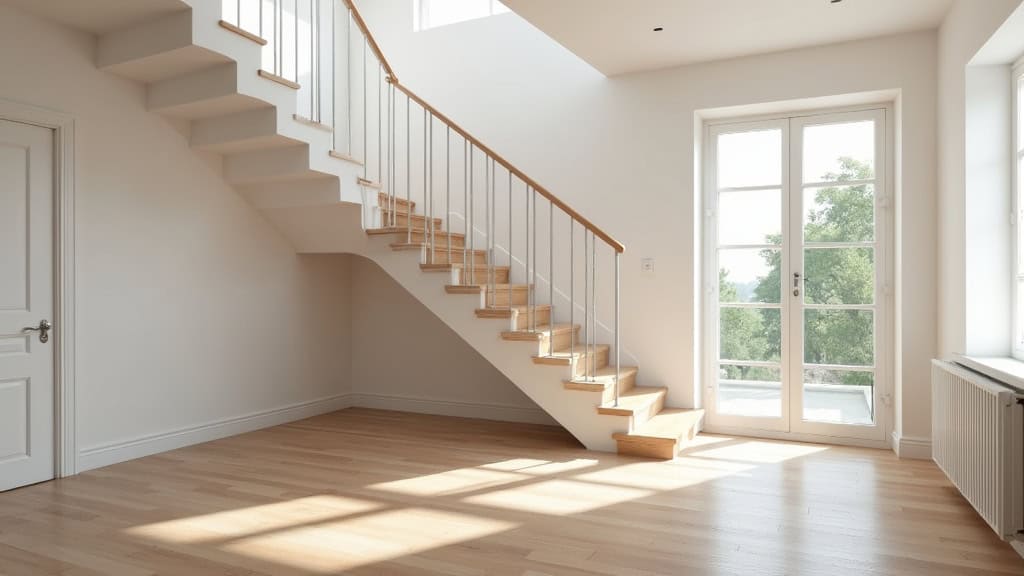 Monte-escalier droit installé dans une maison typique d