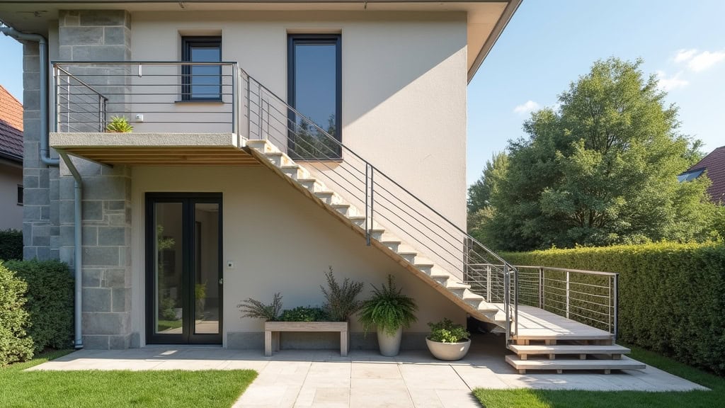 Monte-escalier installé à l’extérieur d’une maison à Saint-Fulgent