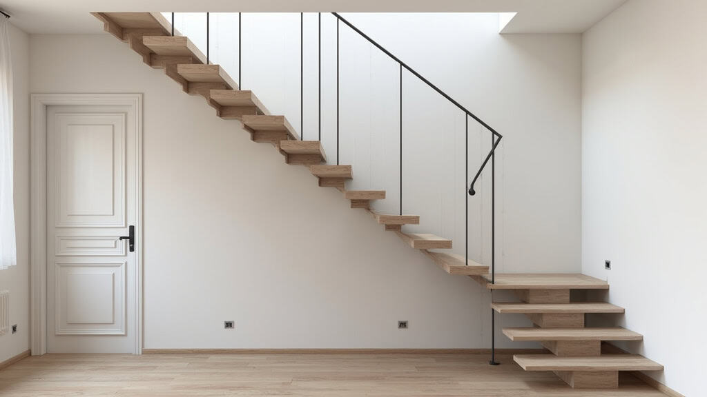 Monte-escalier installé sur un escalier droit dans une maison à Abbévillers, intégré discrètement au mur