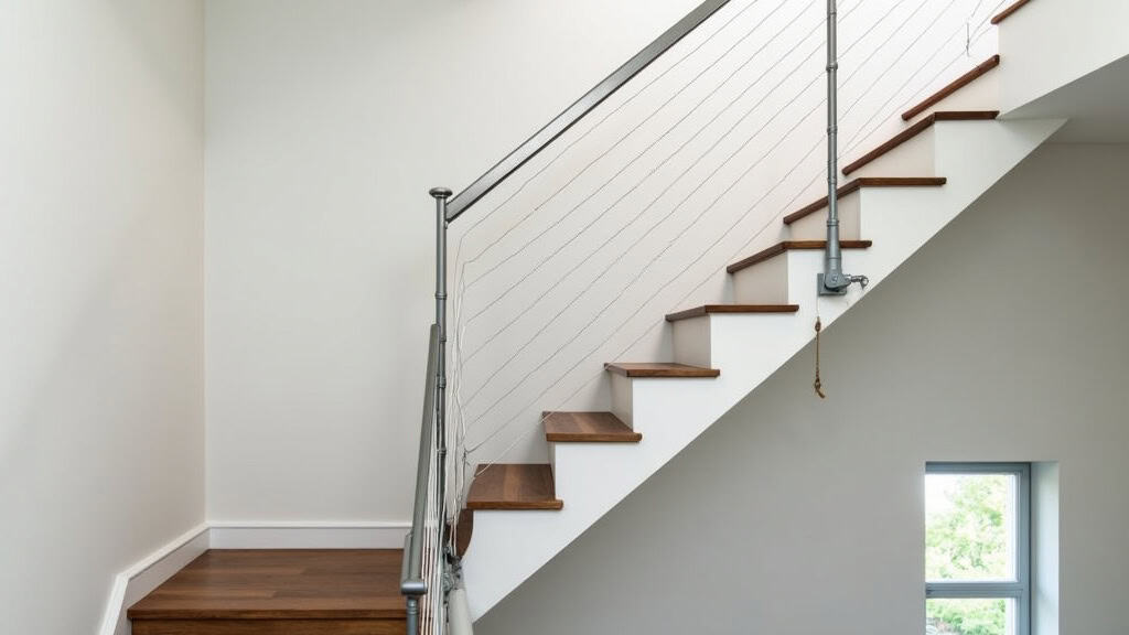 Monte-escalier installé sur un escalier droit dans une maison individuelle à Aulnay-sur-Mauldre, avec un utilisateur en toute sécurité