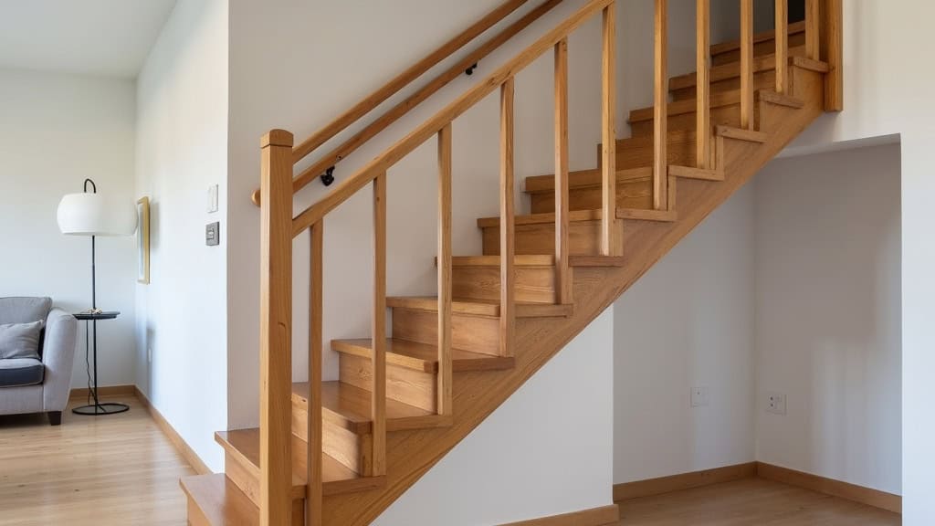 Monte-escalier installé sur un escalier en bois dans une maison traditionnelle de Beauchastel, avec siège confortable et rail discret