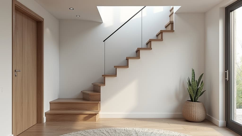 Monte-escalier intégré discrètement dans une maison à Régina, design moderne