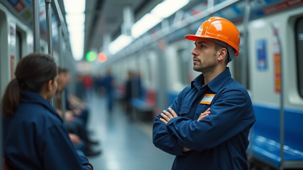 Technicien en train d