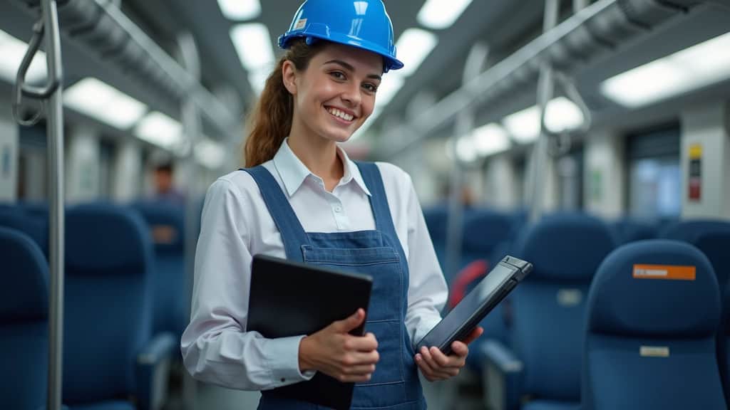 Technicien en train d