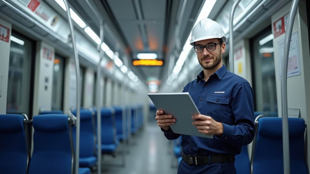 Technicien en train d