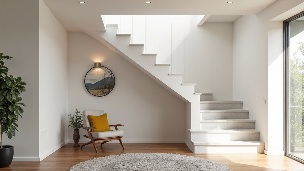 Monte-escalier droit installé dans une maison typique d