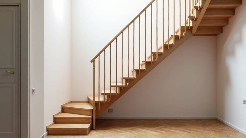 Monte-escalier tournant installé dans un escalier en bois d