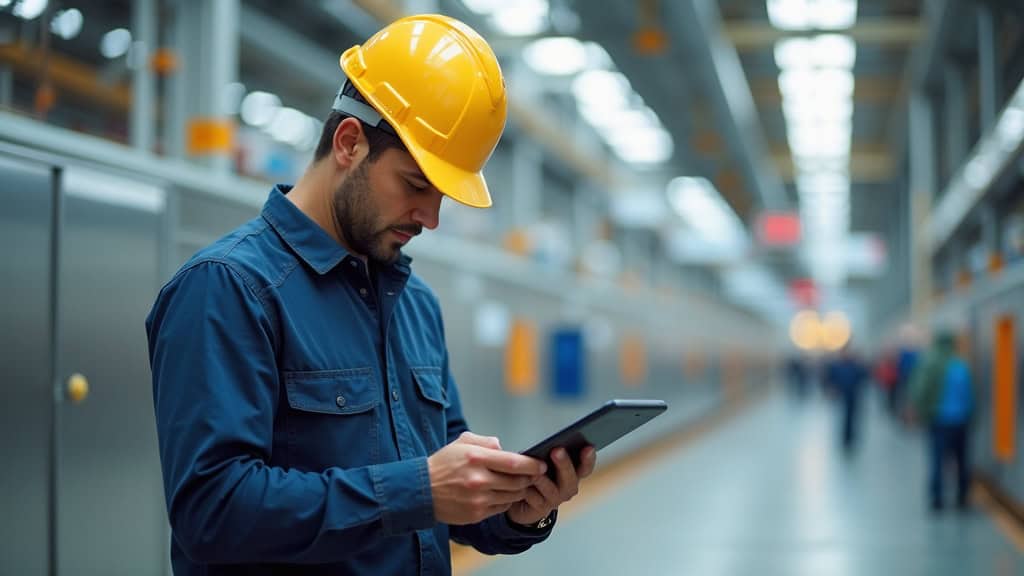 Technicien professionnel en train de mesurer les marches d