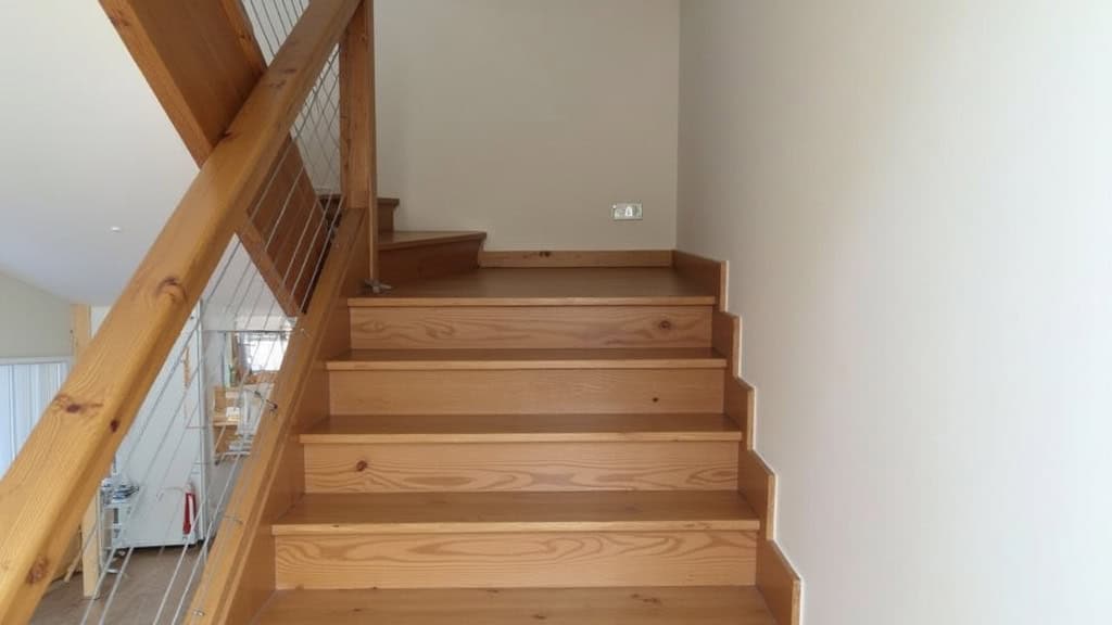 Installation d’un monte-escalier à siège sur un escalier en bois dans une maison traditionnelle de La Devise