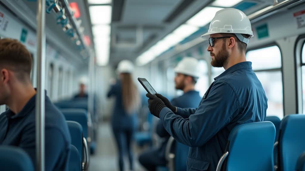 Technicien en train d