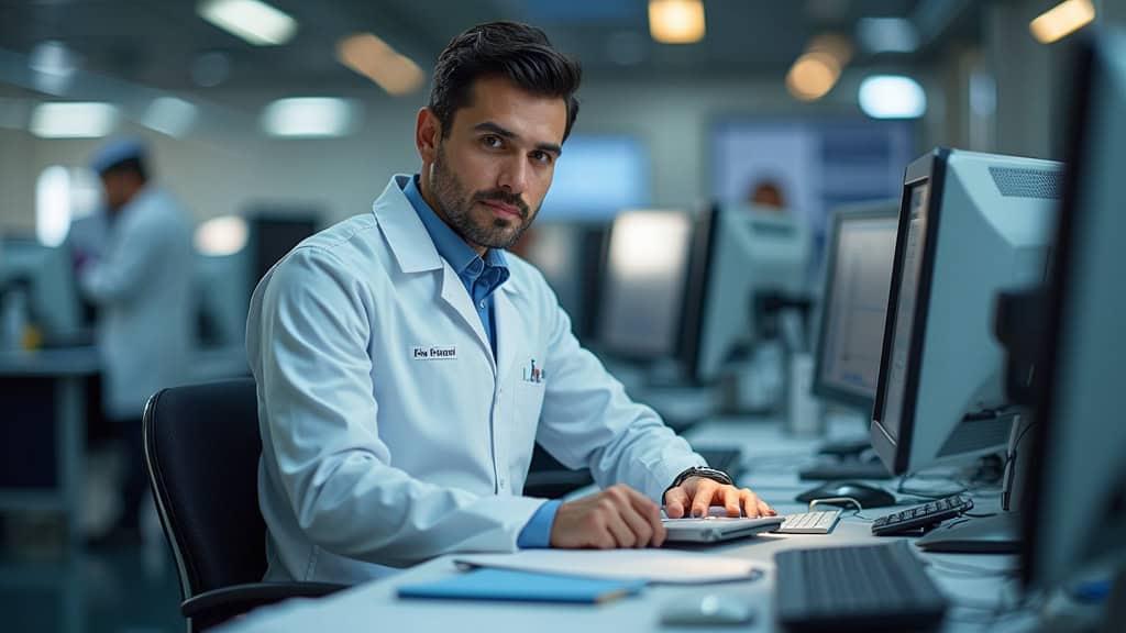 Technicien effectuant l