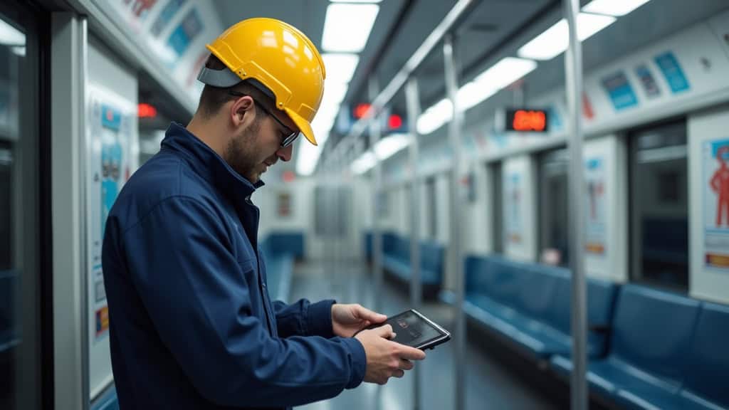 Technicien en train d