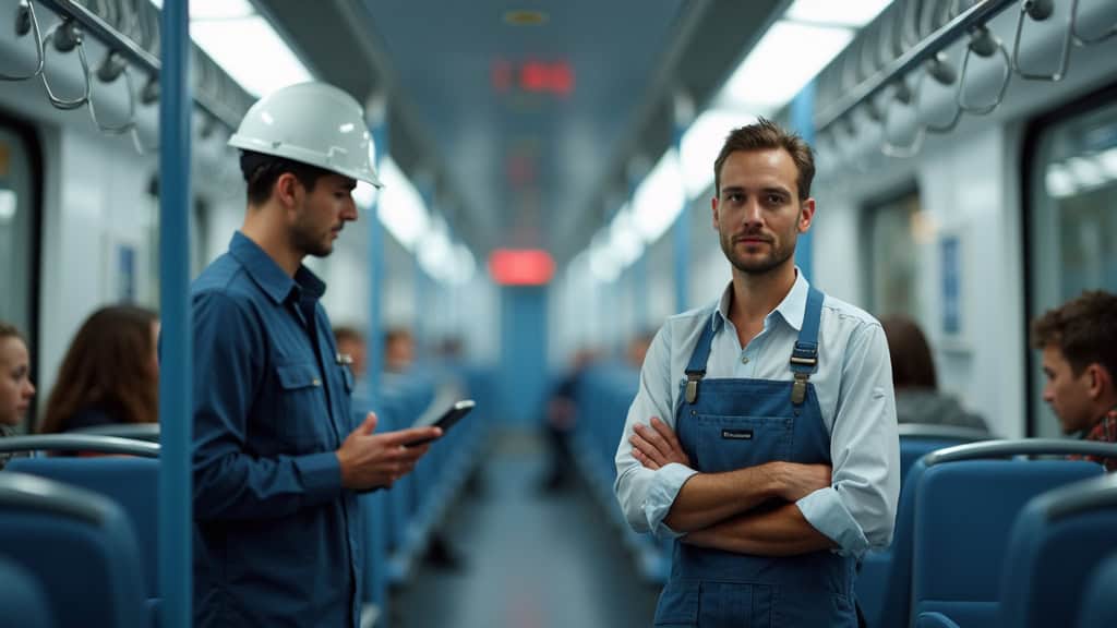 Technicien en train d