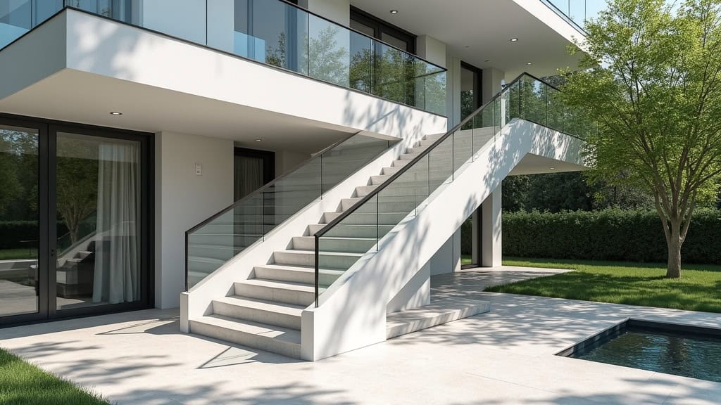 Monte-escalier extérieur installé devant l