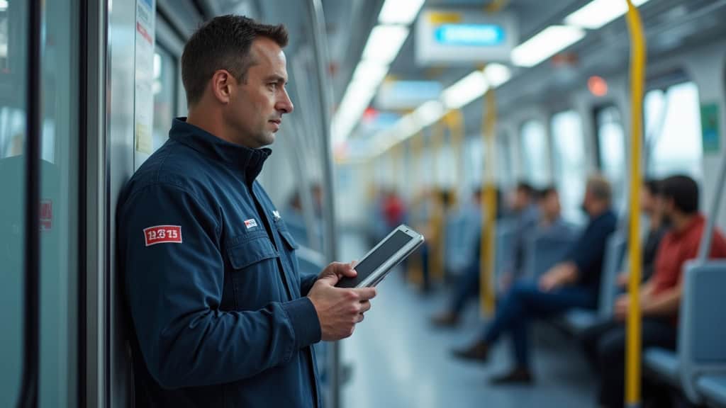 Technicien en train d