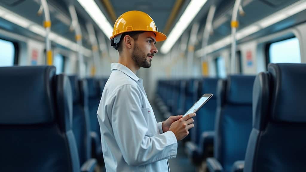 Technicien en train d