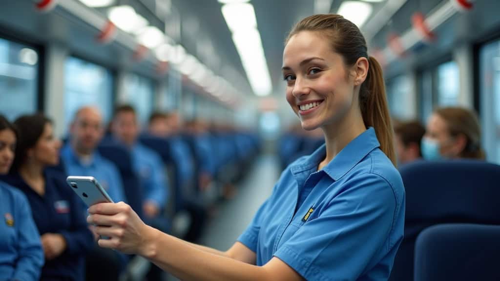 Technicien en train d