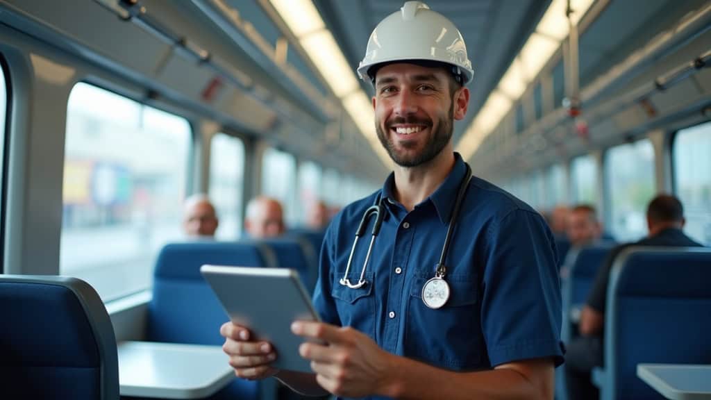 Technicien en train d