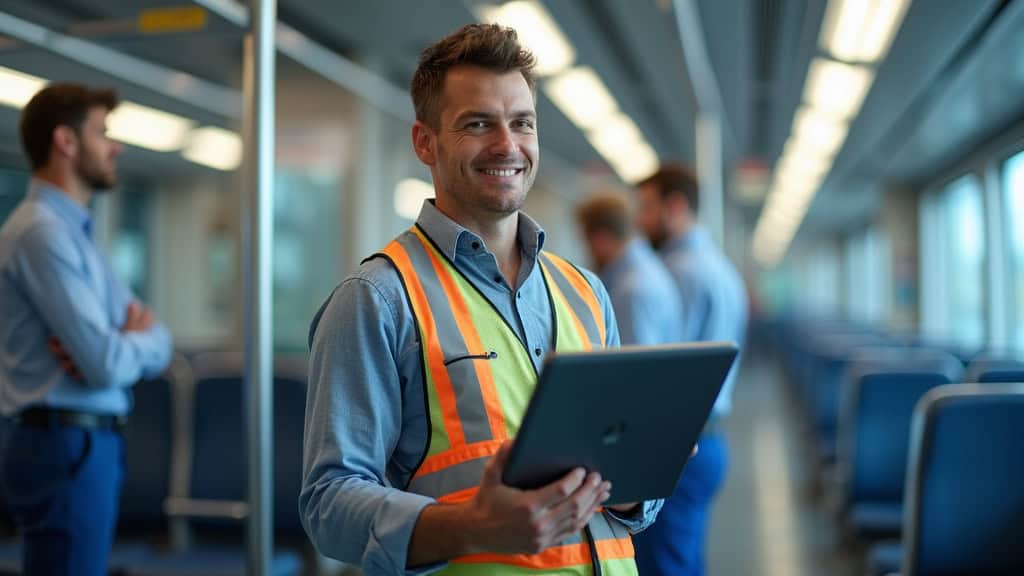 Technicien en train d