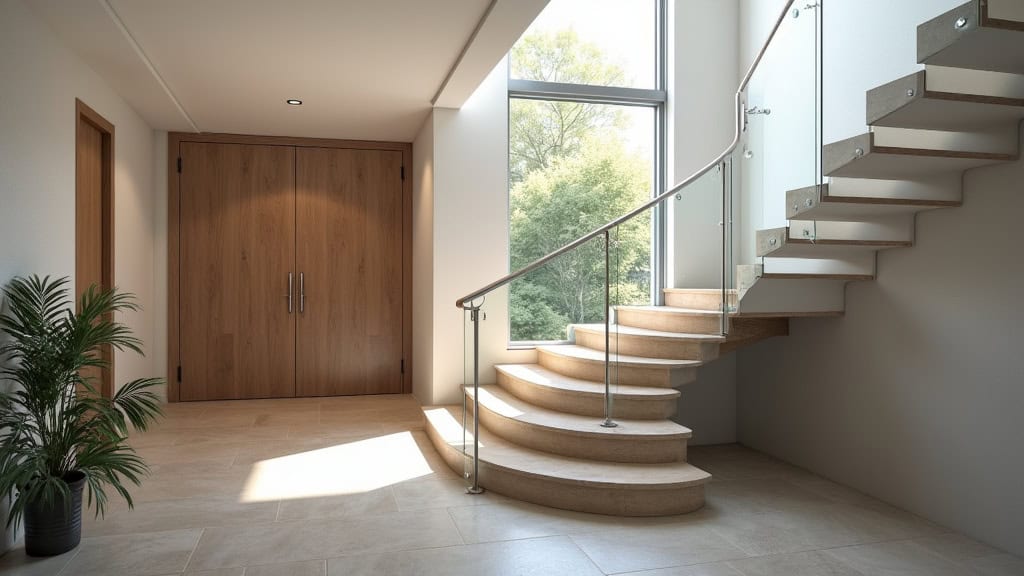 Monte-escalier tournant en utilisation dans un escalier en colimaçon à Lavit