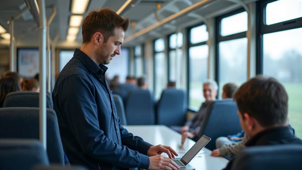 Technicien en train d