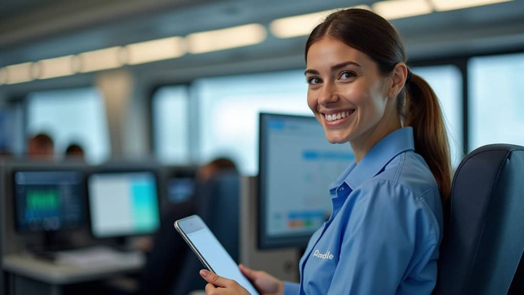 Technicien en train d