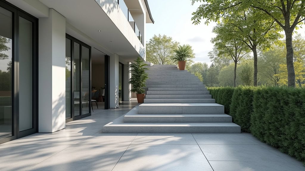 Monte-escalier extérieur en acier inoxydable installé à l