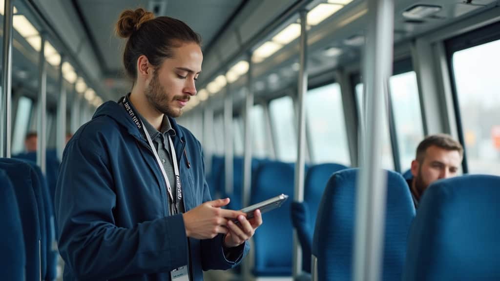 Technicien en train d