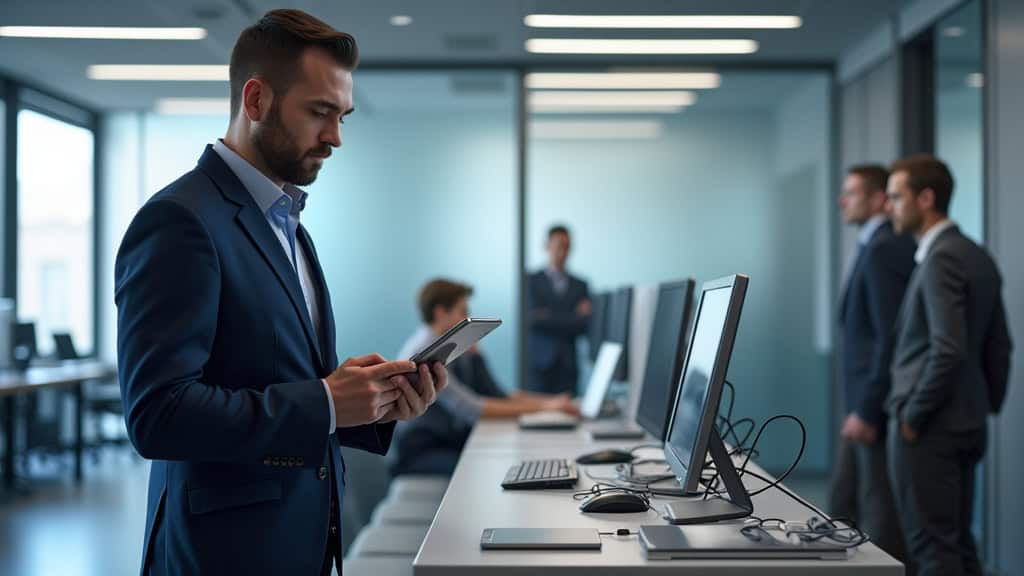 Technicien en tenue professionnelle effectuant une vérification annuelle d