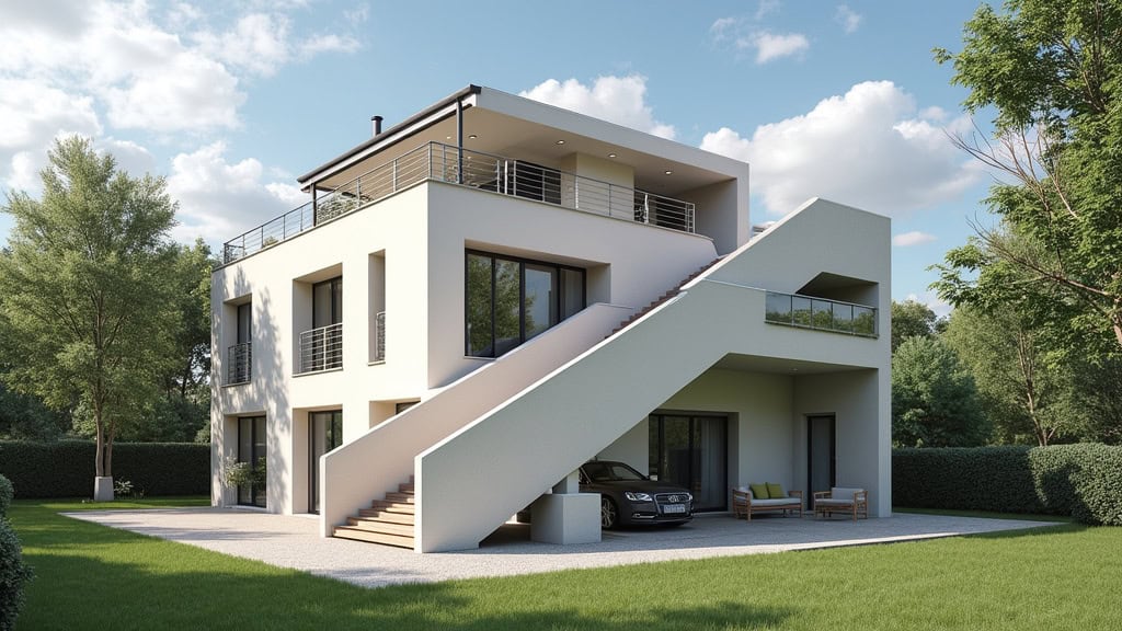 Monte-escalier extérieur installé sur le perron d