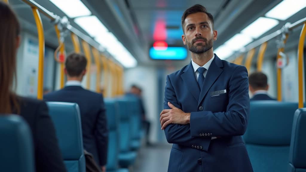 Techniciens en train d