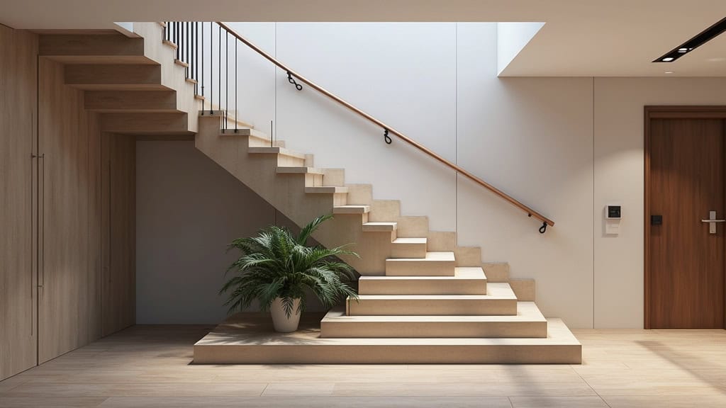 Monte escalier design avec commandes tactiles et intégration dans un intérieur contemporain à Limas