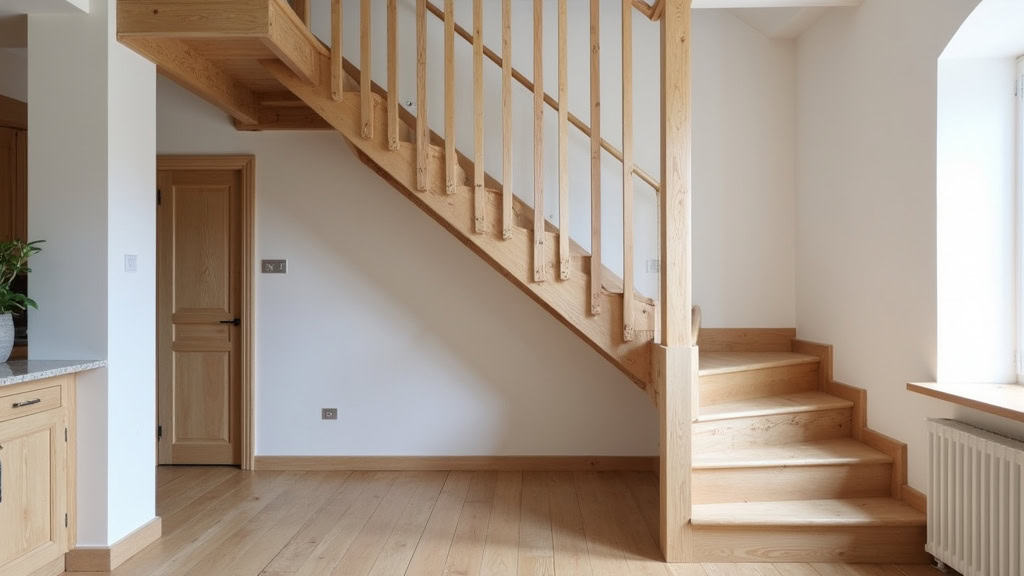 Monte-escalier courbe installé sur un escalier en colimaçon dans une maison traditionnelle de Longueil-Annel